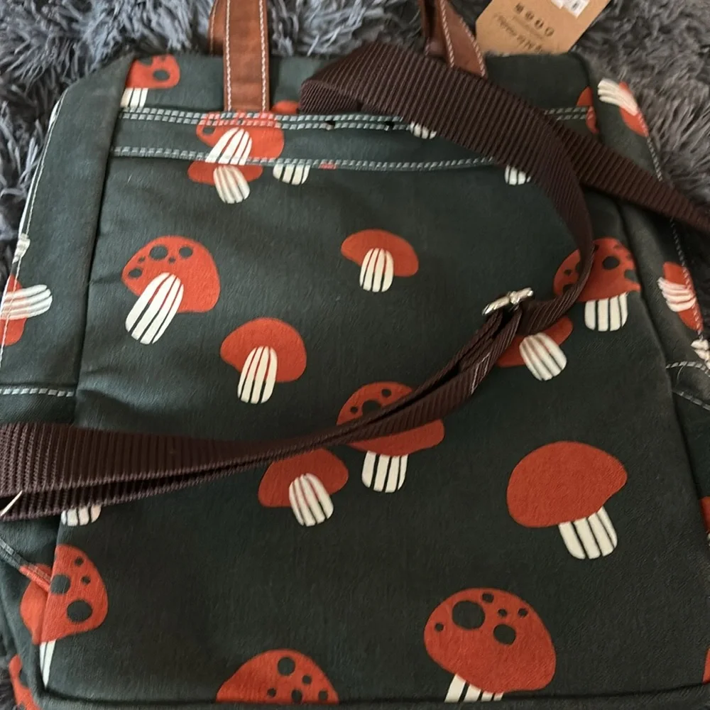 Marika Green and Orange Mushroom Laptop Backpack